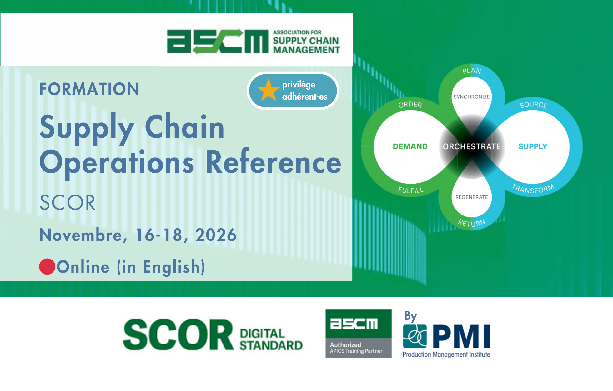 Formation au modèle SCOR, du 16 au 18 novembre 2026, en ligne