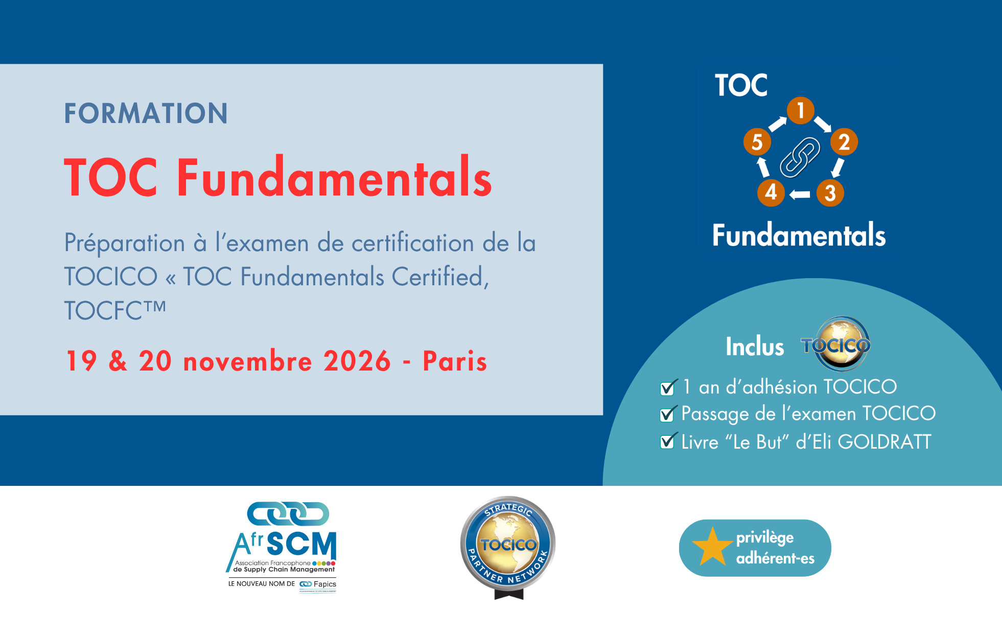 Formation TOC Fundamentals, 19 et 20 novembre 2026 à Paris